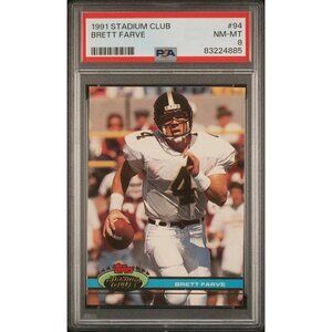 1991 Stadium Club Brett Favre RC PSA 8 Rookie #94 HOF
